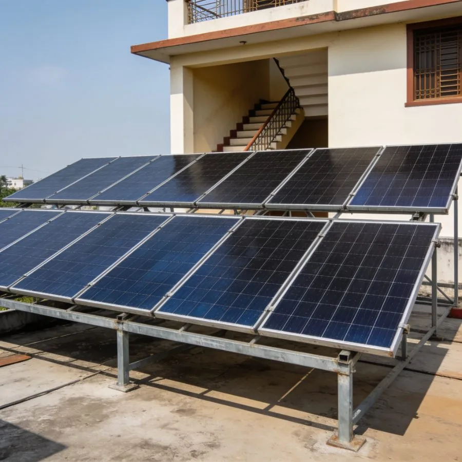5 kW rooftop solar system on an independent house in Chennai