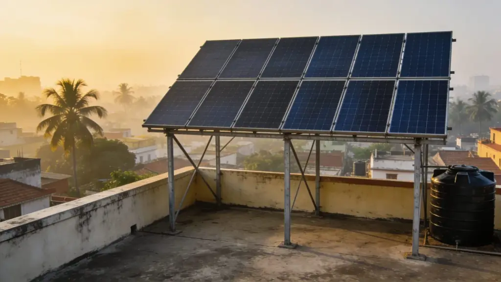 Rooftop solar panel installation in Chennai, priced per kilowatt