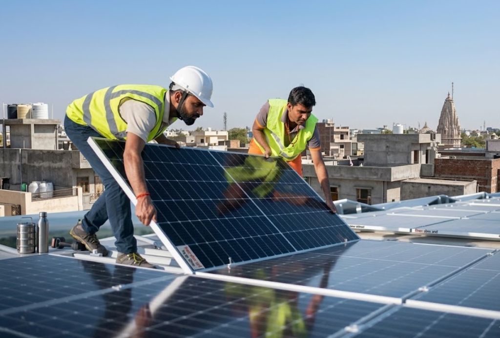 5 kW rooftop solar installation on a building in Chennai