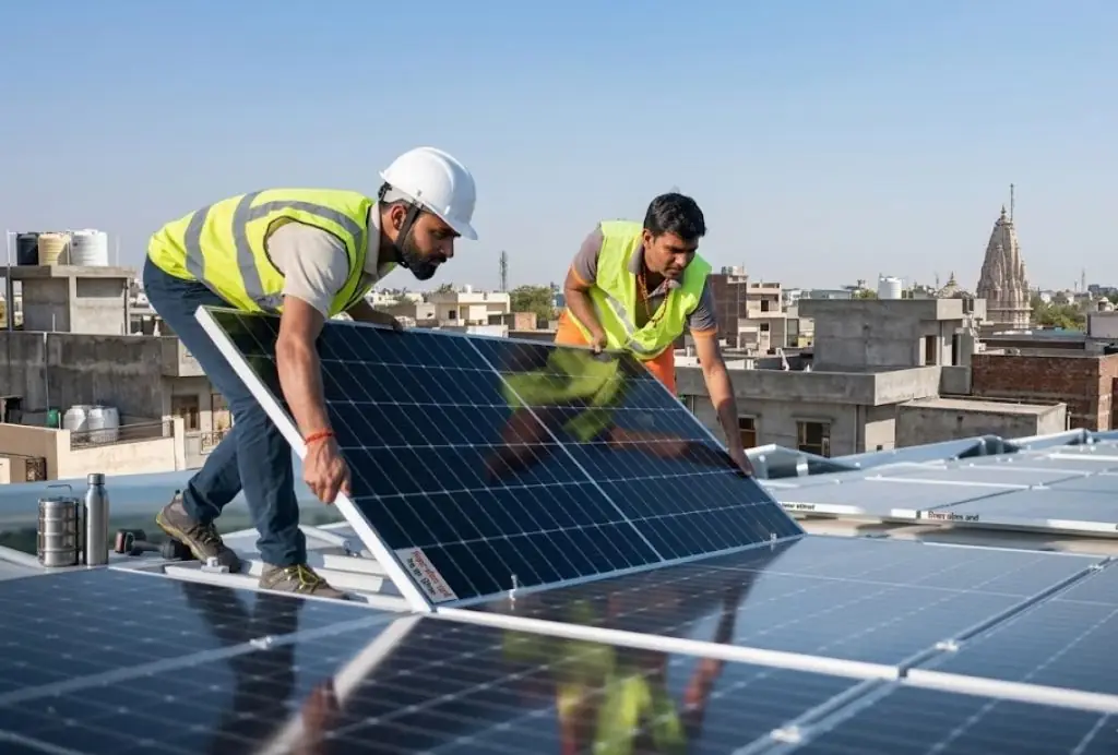 5 kW rooftop solar installation on a building in Chennai