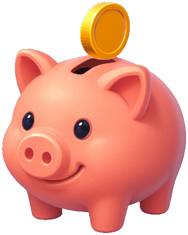 Piggy bank, savings from rooftop solar