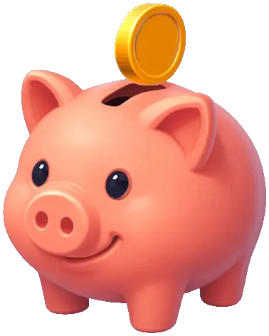 Piggy bank, savings from rooftop solar
